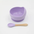 Silicone Suction Bowl and Wooden Spoon Set