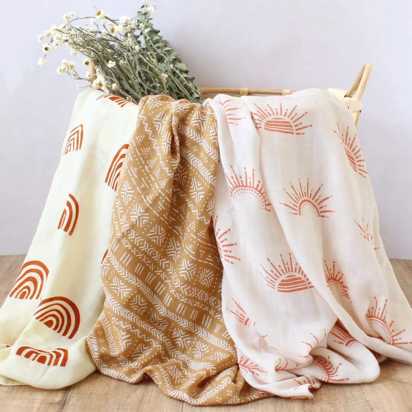 Rainbow Sun Baby Muslin Swaddle