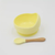 Silicone Suction Bowl and Wooden Spoon Set