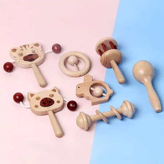 Wooden Hand Bell Baby Rattles