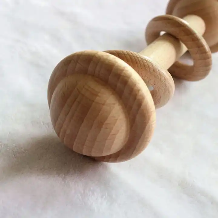 Wooden Hand Bell Baby Rattles